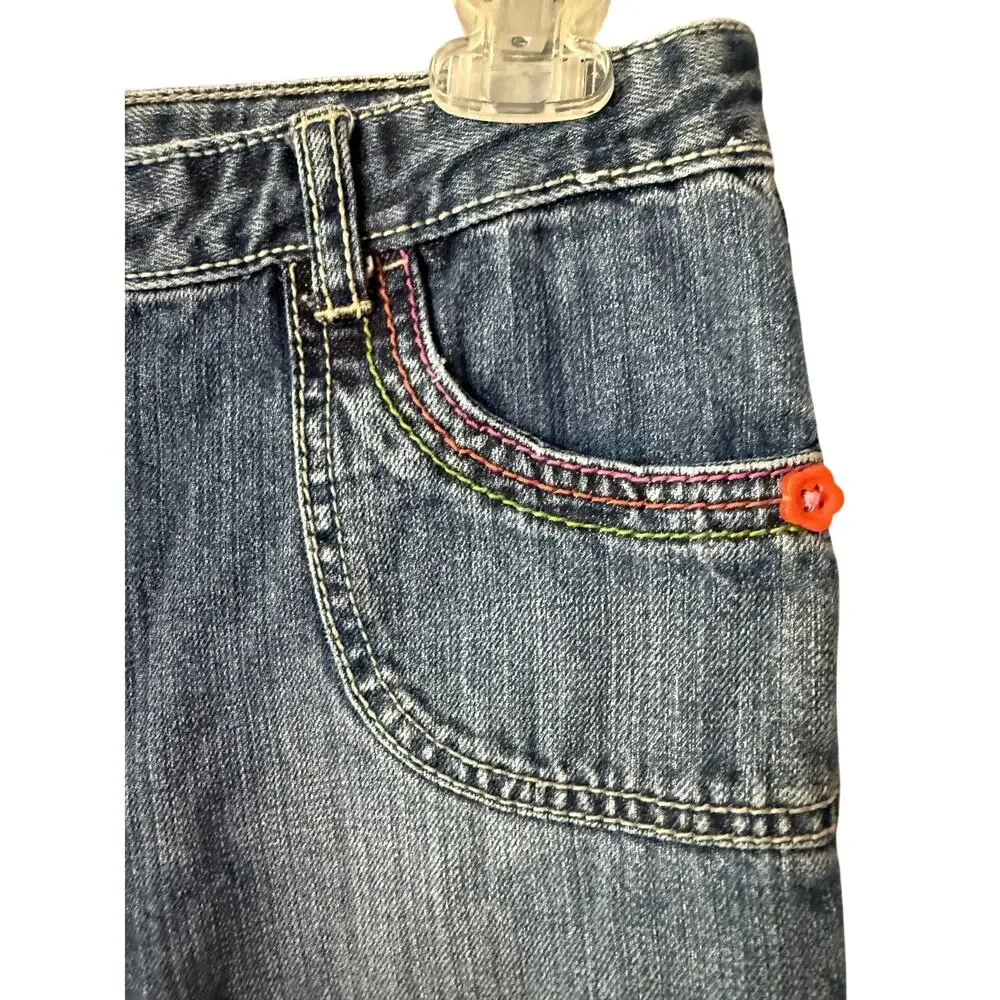 Gymboree Girls Blue‎ Jeans with Flower Buttons Size 12
